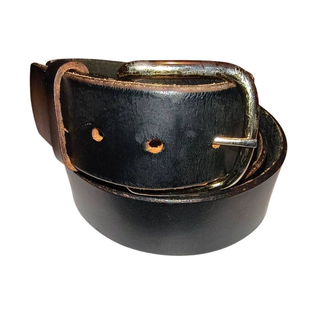 Levi's Black belt Oil harness leather USA #2255 Size 38 Casual gold tone hardwar